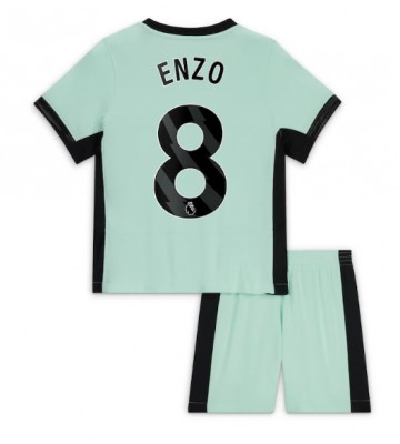 Chelsea Enzo Fernandez #8 Tercera Equipación Niños 2023-24 Manga Corta (+ Pantalones cortos)